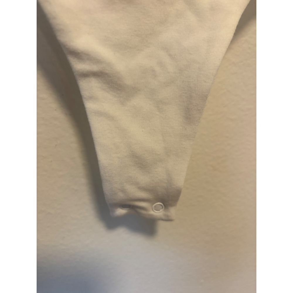 NWT Quince Organic Cotton Stretch Scoop Neck Bodysuit White Large - Picture 4 of 4